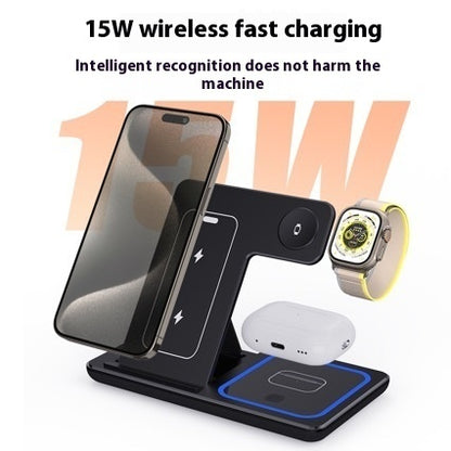 3 in 1 Wireless Charging Stand | Dual Coil Design, Qi-Certified Fast Charging with Temperature Control