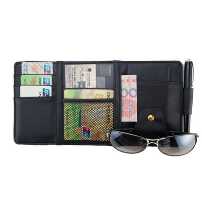 Car Sun Visor Storage Bag | PU Material, Multi-Functional Organizer for ID, Glasses, Tickets & More