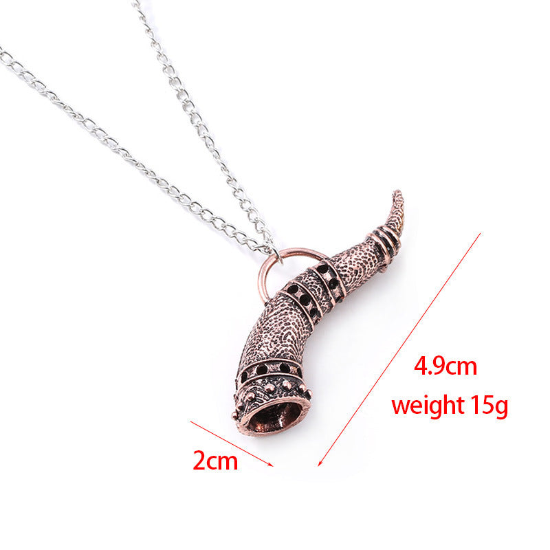 Viking Bull Horn Necklace – Durable Alloy with Electroplated Finish | Bold & Fearless Design