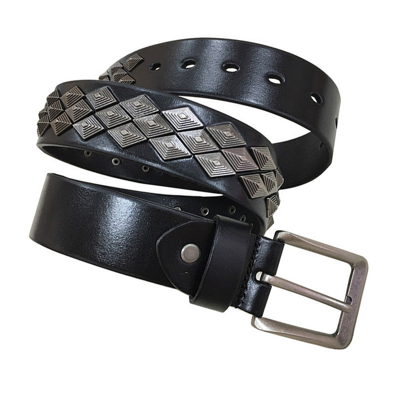 Rivet Alloy Leather Belt | Edgy Unisex Design | Durable & Stylish