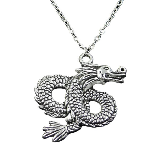 Dragon Necklace | High-Quality Alloy Ancient Silver Pendant