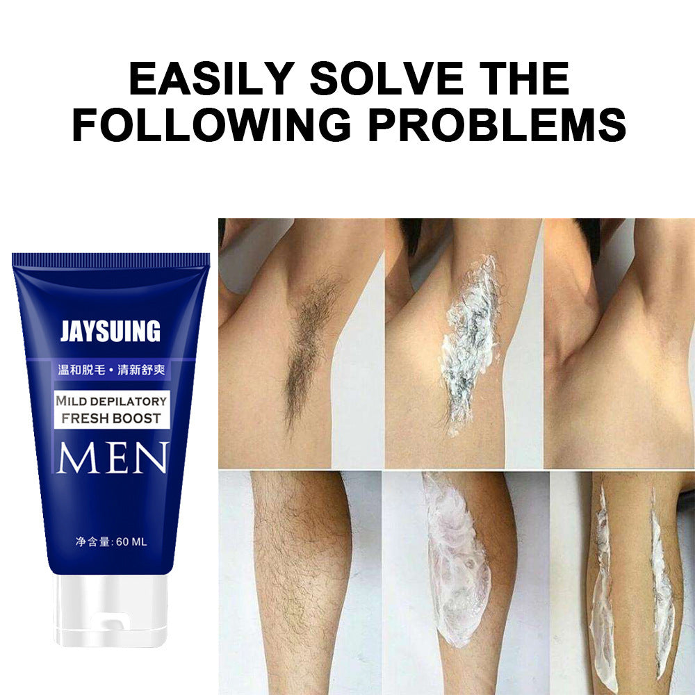 Men's Hair Removal Cream - Rapid 5-Minute Hair Removal, Natural Ingredients, Moisturizing for Smooth Skin