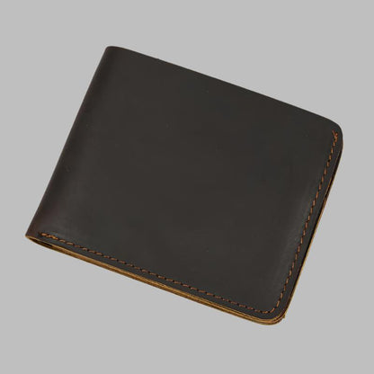 New Retro Crazy Horse Leather Short Wallet For Men - Mensclub.co.uk