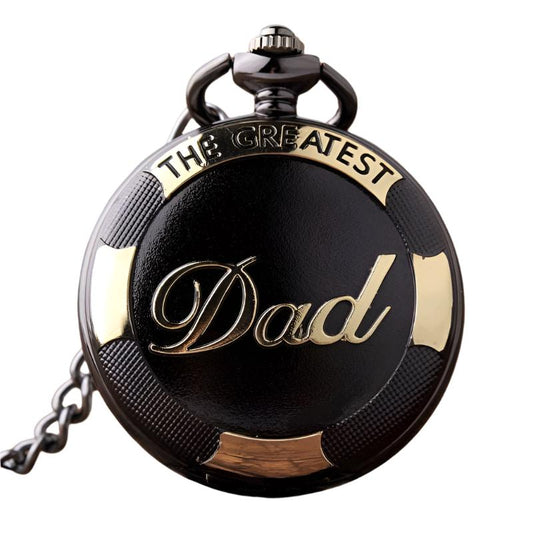 DAD grandpa necklace pocket watch - quartz movement - rose gold