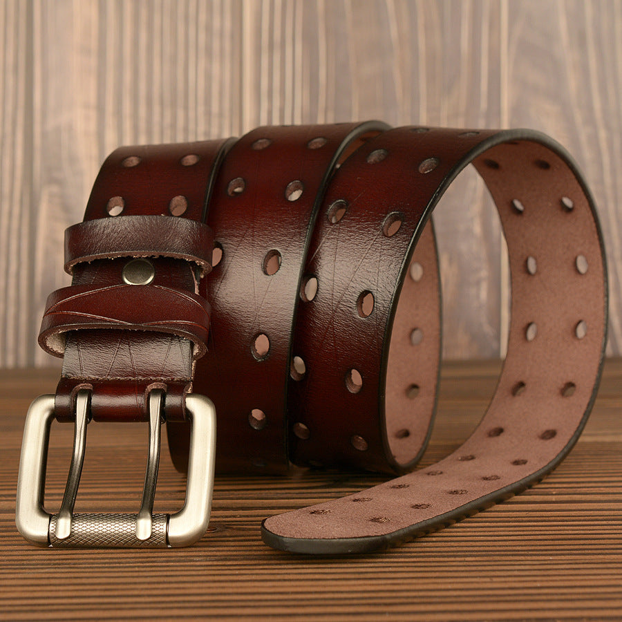 New Double Pin Buckle Men's Belt | High-Quality leather | Durable & Stylish