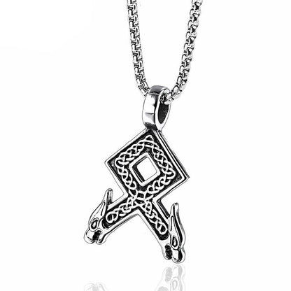 Viking Rune Necklace – High-Quality Alloy Pendant in Sleek Silver Finish | Ancient Symbol Tribute