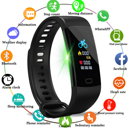 LIGE Color Screen Smart Bracelet | Fitness Tracker with Heart Rate, Sleep, and Blood Pressure Monitoring | Bluetooth & Social Media Sync