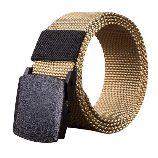 Hypoallergenic Men's Canvas Belt with Durable Plastic Buckle