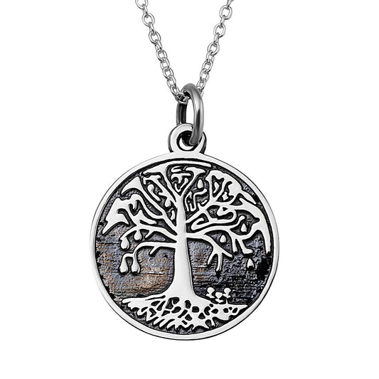 925 Sterling Silver Life Tree Necklace – Elegant Pendant 24.8*18mm with 18-Inch Chain | Symbol of Resilience