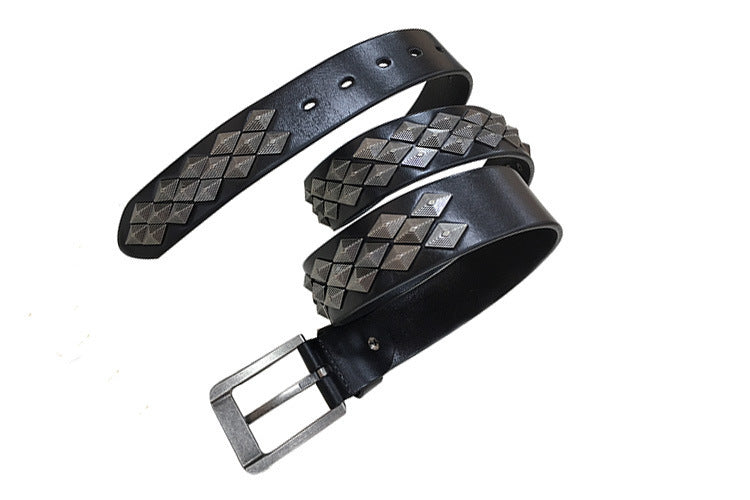 Rivet Alloy Leather Belt | Edgy Unisex Design | Durable & Stylish