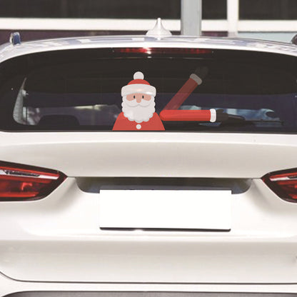 Santa Wiper Car Sticker | Waterproof & Sun-Proof | Reusable Festive Decoration for Your Vehicle