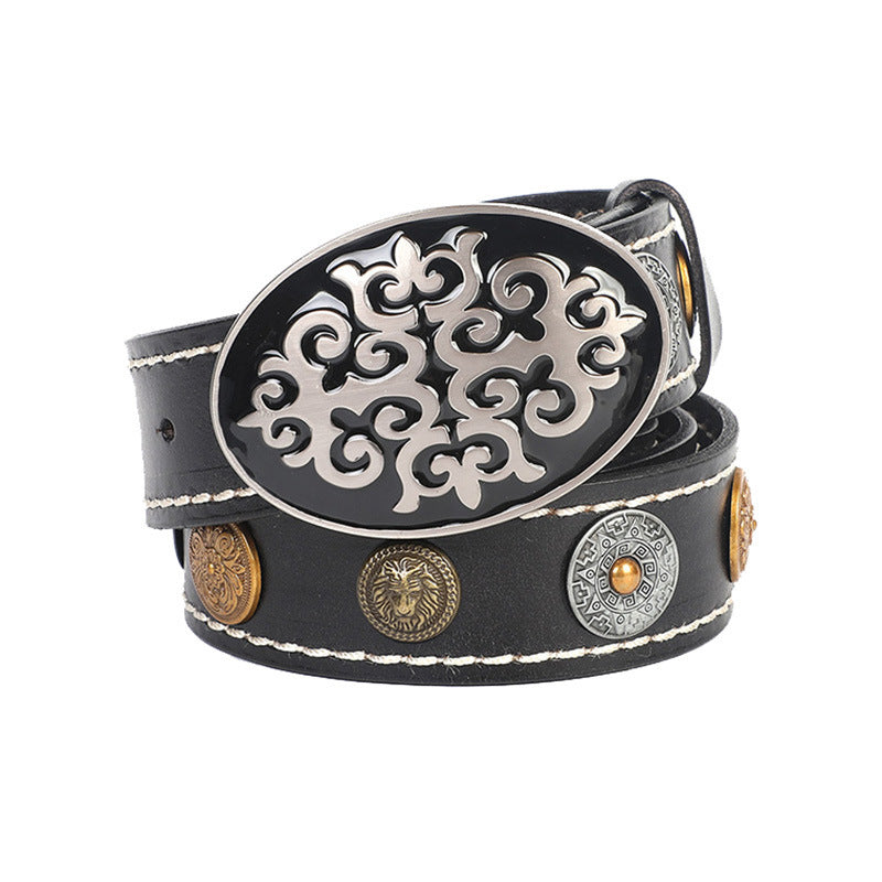 Men's Leather Belt with Smooth Alloy Buckle | Stylish & Durable Fashion Accessory