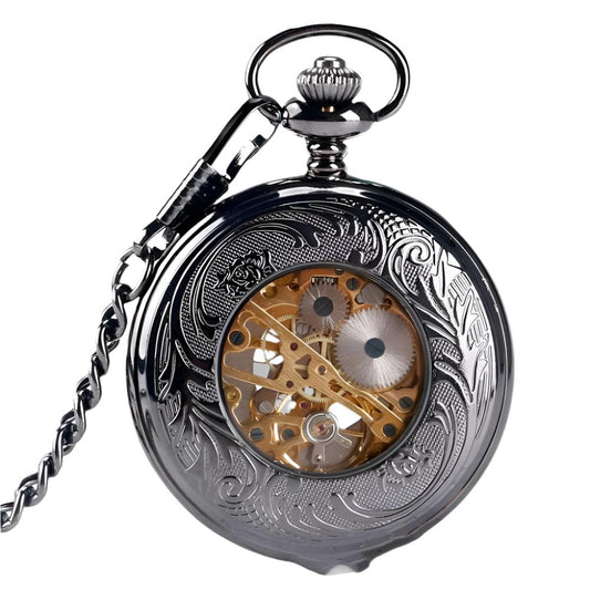 Hollow five-petal flower tungsten steel pocket watch - Mensclub.co.uk