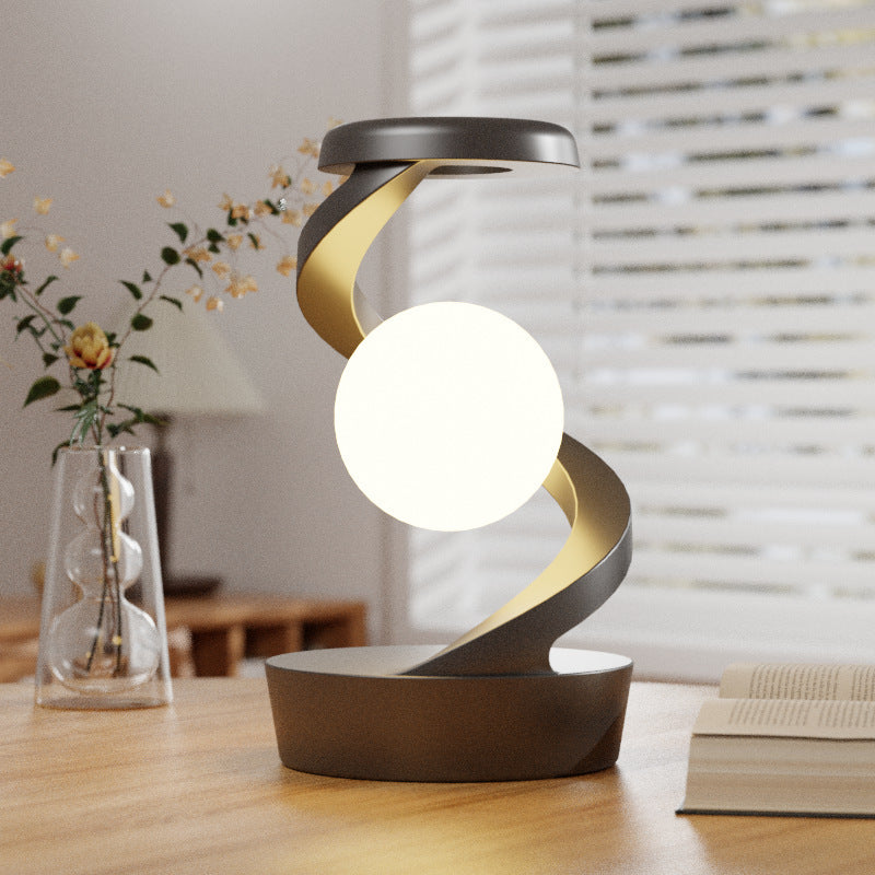 Rotating Moon Desk Lamp with Wireless Charging | Stepless Dimming, Soft Lighting, Induction Sensor