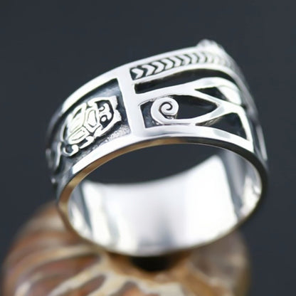 Mysterious Retro Eye Alloy Ring - Unisex Vintage-Inspired Jewelry with Electroplated Finish - (UK Size) O - Y