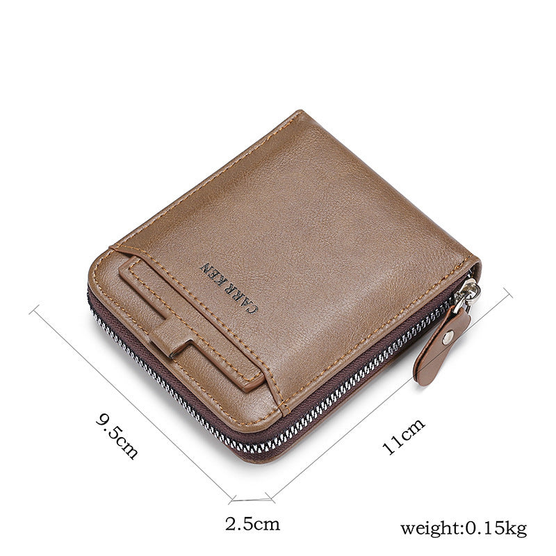 Men's Short Casual Fashion Zipper Wallet - Mensclub.co.uk