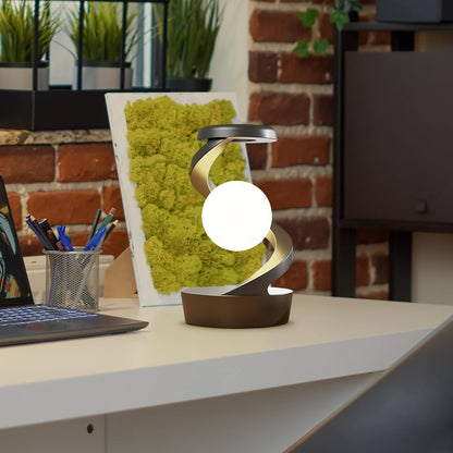 Rotating Moon Desk Lamp with Wireless Charging | Stepless Dimming, Soft Lighting, Induction Sensor