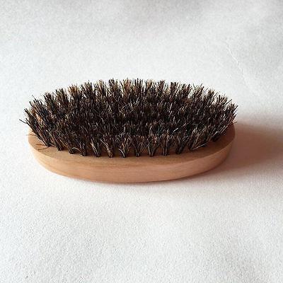 Natural Boar Bristle Beard Brush - Compact Grooming Tool for Men, Promotes Healthy Beard Maintenance