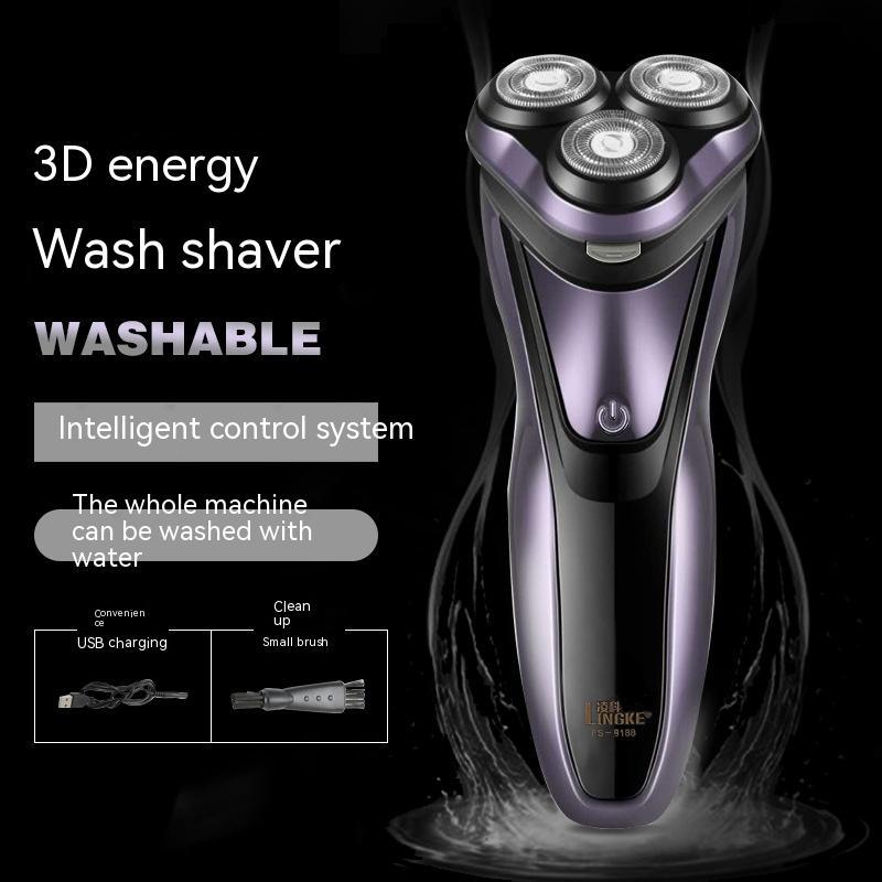 Electric Men's Shaver FS-9188 - Brushless Motor, USB Rechargeable, Floating Cutter Head, LED Display, Fully Washable