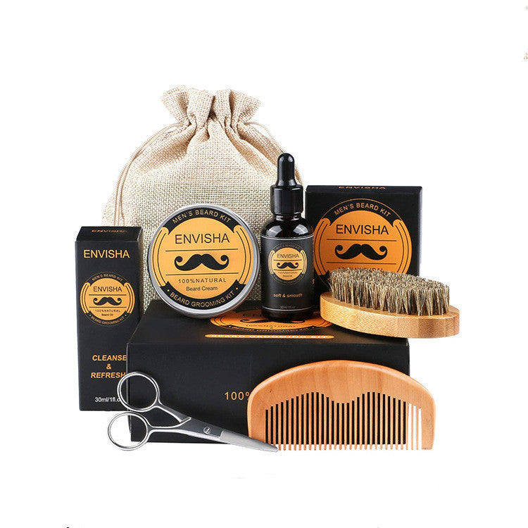 Men's Beard Care Kit – Natural Ingredients, Comprehensive Grooming Set for All Skin Types