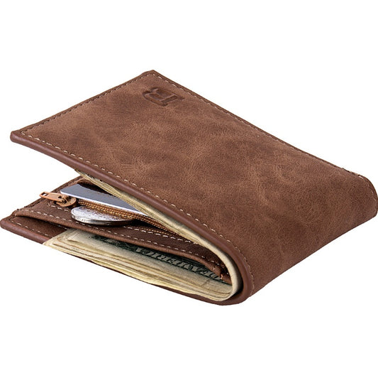 Fashion Men Wallets Mens Wallet with Coin Bag Zipper Small Money Purses New Design Dollar Slim Purse Money Clip Wallet - Mensclub.co.uk