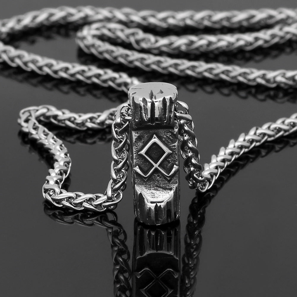 Viking Men's Odin Tree Of Life Pendant Necklace – Archaism Silver, Twisted Chain | Unisex Stainless Steel by VIKING FORCE LABORATORIES