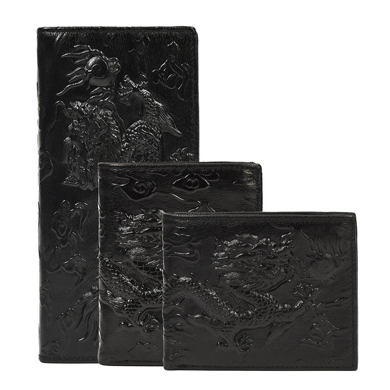 Men's Leather Wallet Embossed Wallet Crazy Horse Leather - Mensclub.co.uk