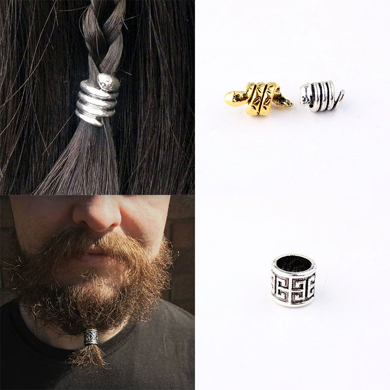 Skull Decorative Beard Rings – High-Quality Alloy Hair Bands with Unique Patterns – Available in Various Styles and Colors