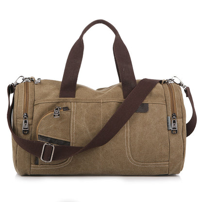 Men's Fashion Canvas Shoulder Bag | Casual Style with Zipper, Multiple Pockets, and Single Strap