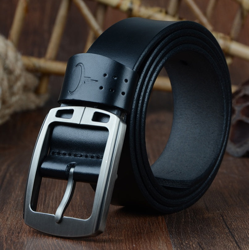 Premium Cowhide Pin Buckle Belt | Durable & Stylish Leather Belt for All Occasions