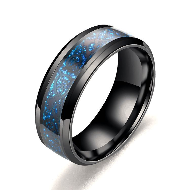 Dragon Pattern Rings Men Stainless Steel Ring Jewelry - Mensclub.co.uk