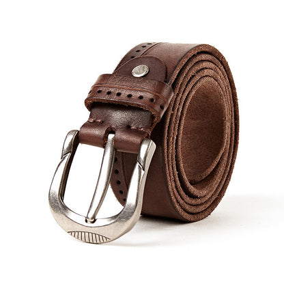 Unisex Cowhide Leather Belt | Premium First Layer Cowhide | Stylish Pin Buckle | Multiple Colours Available