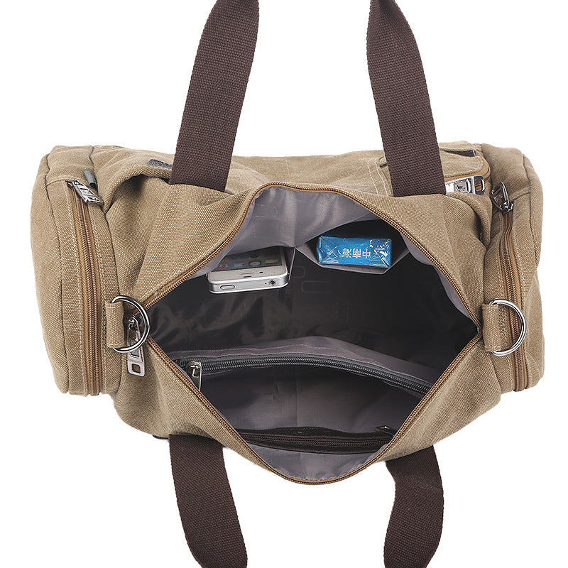 Men's Fashion Canvas Shoulder Bag | Casual Style with Zipper, Multiple Pockets, and Single Strap