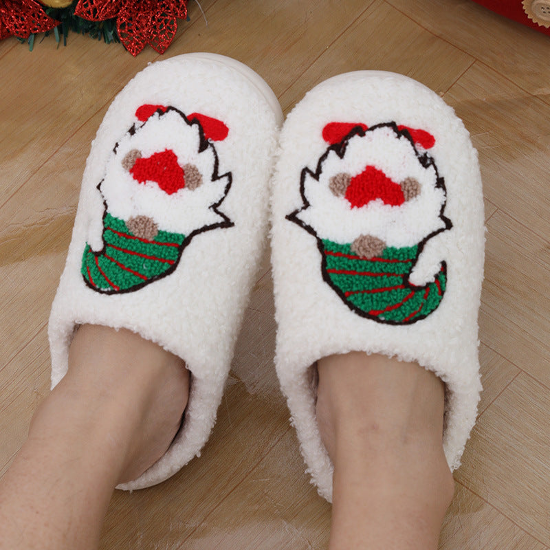 Cute Cartoon Santa Claus Home Slippers | Anti-Slip, Warm, & Wear-Resistant | Holiday Comfort for Men & Women