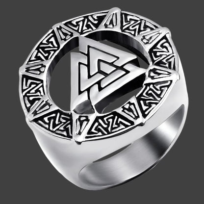 Viking Warrior Men's Ring – Durable Zinc Alloy, Lightweight 15g | Available in Sizes O - Z3