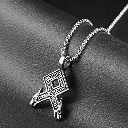 Viking Rune Necklace – High-Quality Alloy Pendant in Sleek Silver Finish | Ancient Symbol Tribute