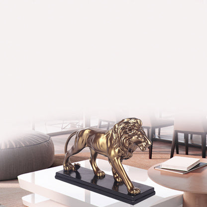 Modern Resin Desk Lion Decoration – Hand-Painted Creative Gift for Animal Lovers