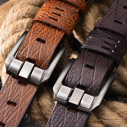 Versatile Double Skin Leather Belt for Men | Stylish and Durable | Leisure Accessory