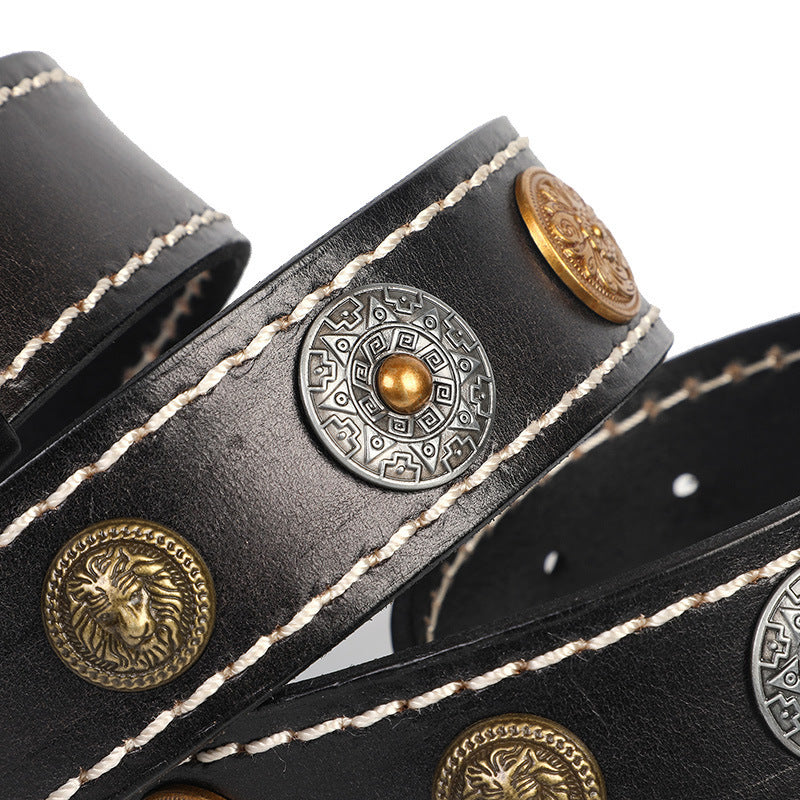 Men's Leather Belt with Smooth Alloy Buckle | Stylish & Durable Fashion Accessory