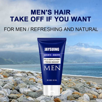 Men's Hair Removal Cream - Rapid 5-Minute Hair Removal, Natural Ingredients, Moisturizing for Smooth Skin