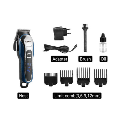 Professional Rechargeable LCD Display Hair Clipper | Low Noise | 5W Motor | Salon-Quality Cuts