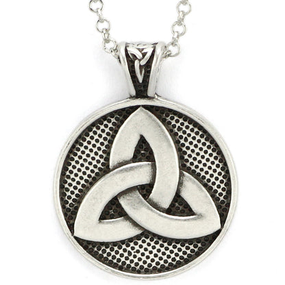 Viking Irish Celtic Pendant Necklace – Electroplated Alloy with Water Wave Chain & Adjustable Extension | Silver Finish