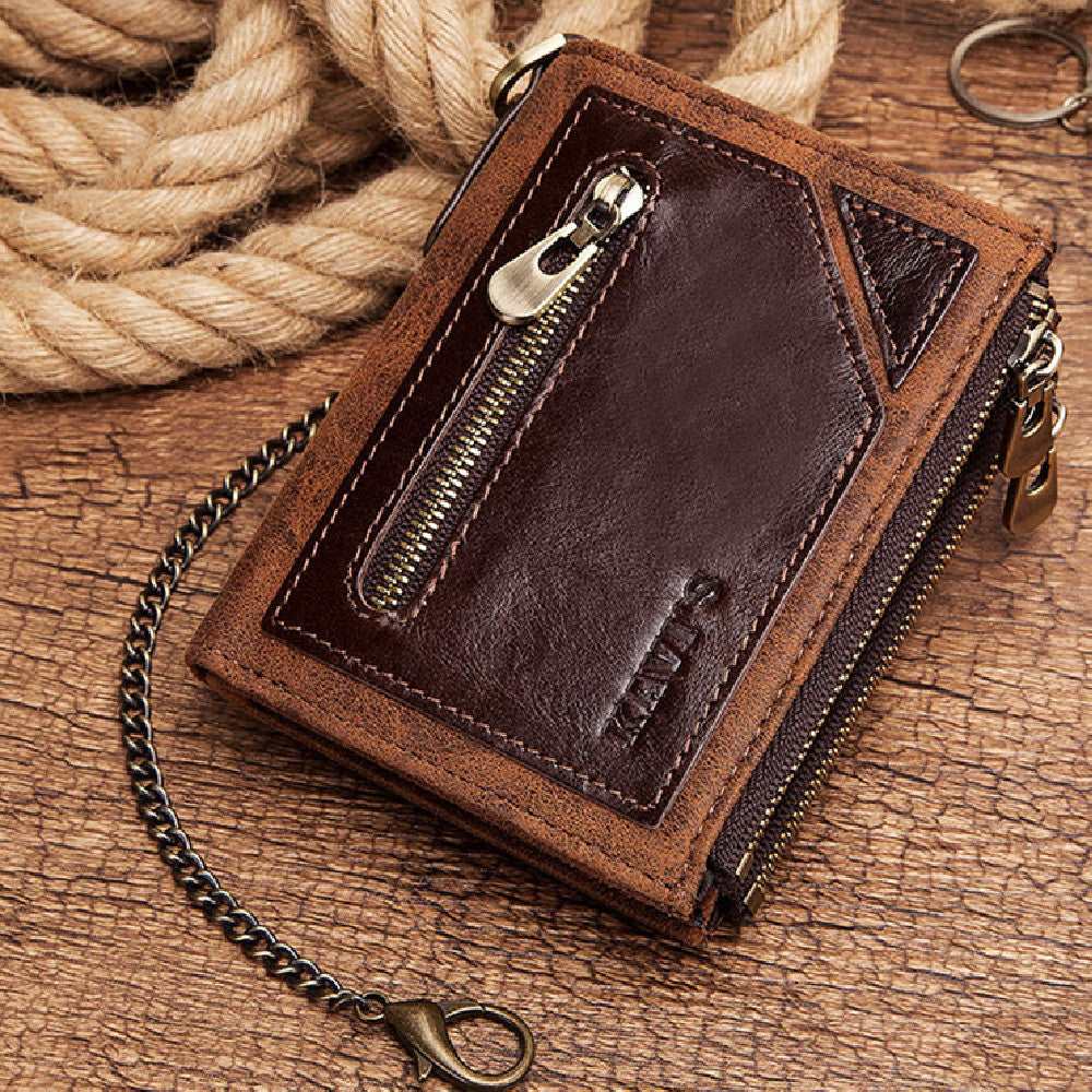 Men's Wallet Anti-theft Swiping RFID Leather Wallet Multifunctional - Mensclub.co.uk