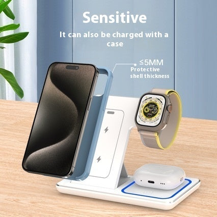 3 in 1 Wireless Charging Stand | Dual Coil Design, Qi-Certified Fast Charging with Temperature Control