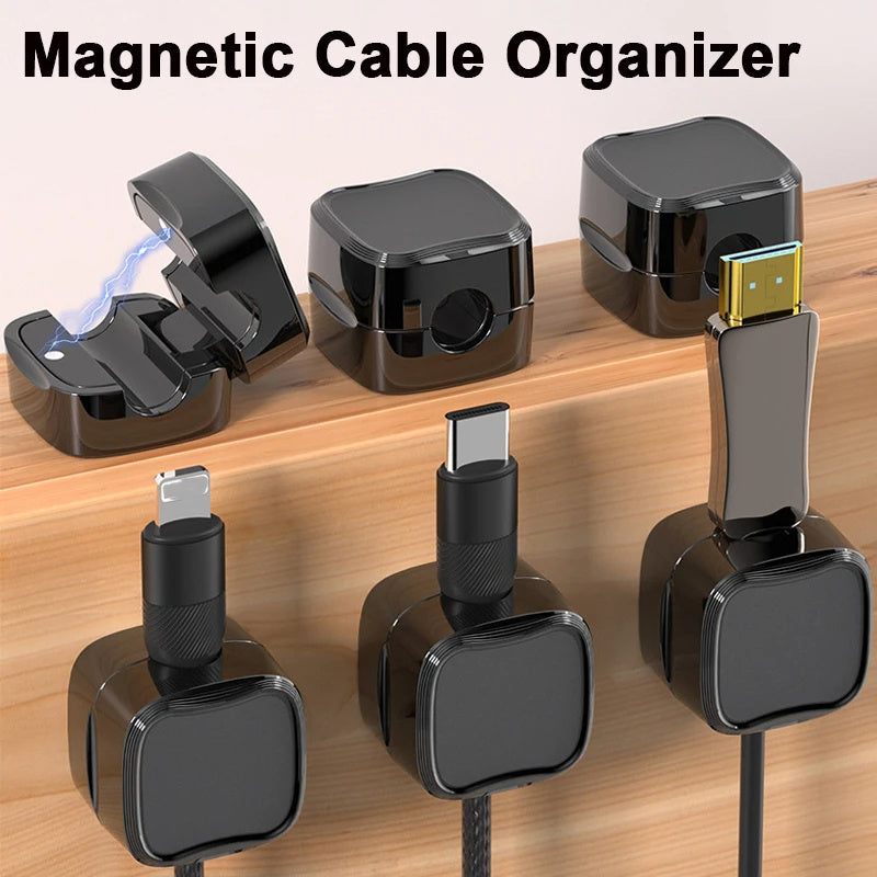 Magnetic Cable Clip Under Desk Cable Management | Easy Installation, Secure Cord Organizer