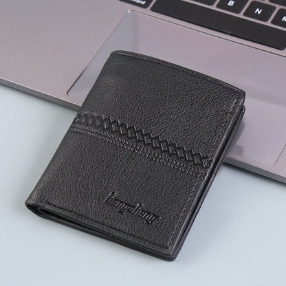 PU Leather Men's Wallet | Multi-Compartment | Stylish Square Vertical Design