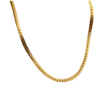 Unisex Gold Tone Snake Chain Necklace | Electroplated Metal Jewelry