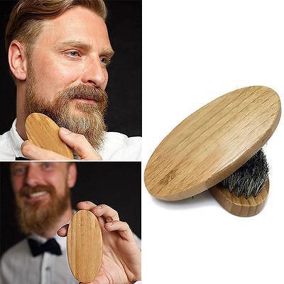 Natural Boar Bristle Beard Brush - Compact Grooming Tool for Men, Promotes Healthy Beard Maintenance