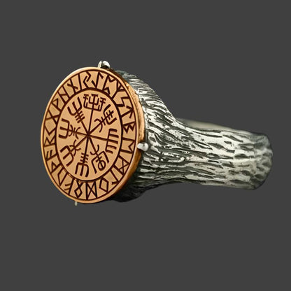 Personalized Two-Tone Totem Ring – Unisex Geometry Design by VIKING FORCE LABORATORIES | Electroplated Alloy