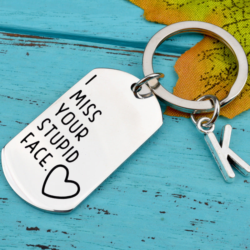 Stainless Steel Engraved Keychain for Couples & Friends – Personalized Gift, Polished Finish, Two Sizes